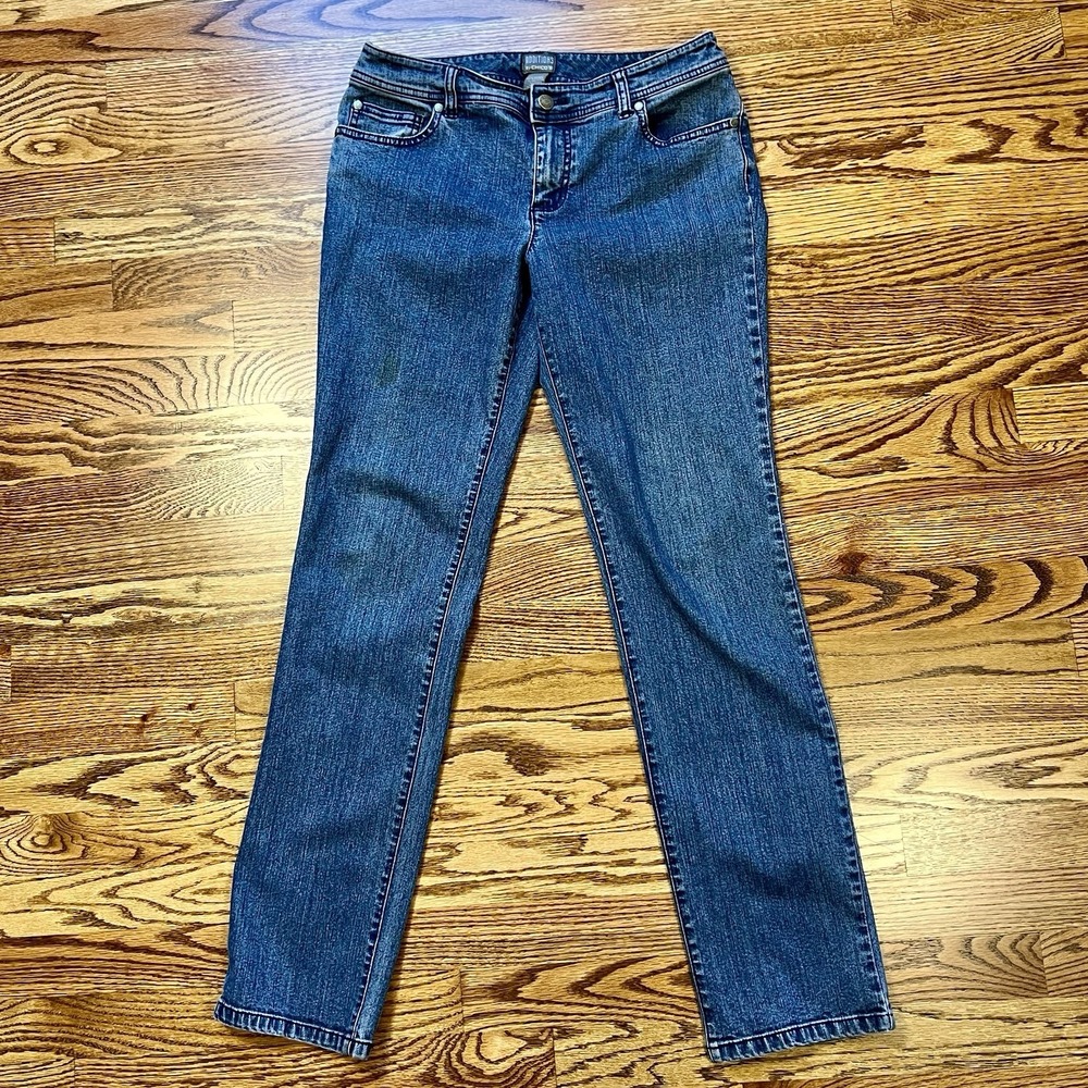Chico's Additions Denim Jeans Mid Rise Straight Leg Size 0 US 4 Reg 30" Inseam